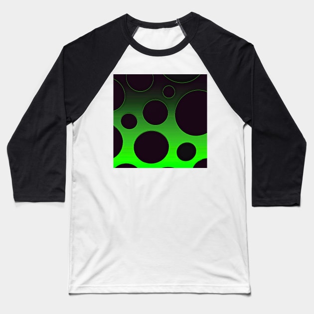 Polka Dots Black and Green Baseball T-Shirt by Overthetopsm